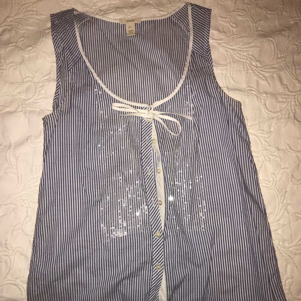 J Crew sequin stripe tank